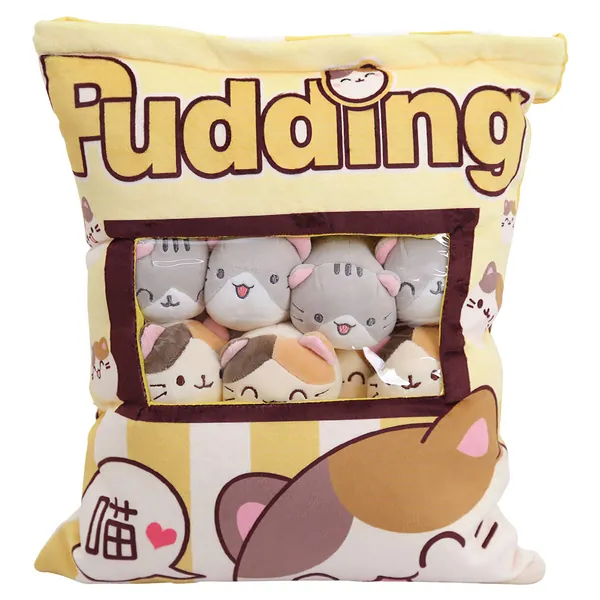 Niedliche Snack-Kissen Kuscheltier Spielzeug Pudding Dekorative abnehmbare Kitty Cat Dolls Kreative Spielzeuggeschenke für Teenager Mädchen Kinder - Höhe:35-40CM A1