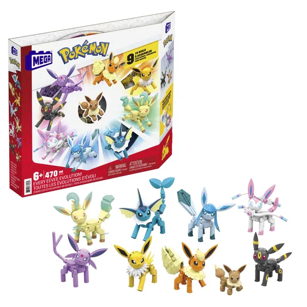 MEGA Construx GFV85 - Pokémon Evoli, legendäres Evolitionsset mit 9 Teilen, Spielzeug ab 6 Jahren -
