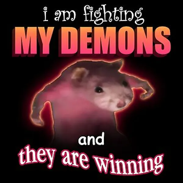 I'm fighting my demons and they are winning word art meme | Essential T-Shirt
