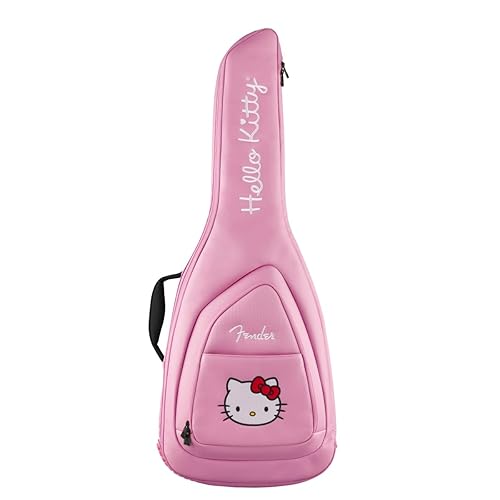 Fender Hello Kitty Electric Guitar Gig Bag, Guitar Case with 20mm padding and backpack straps, Pink