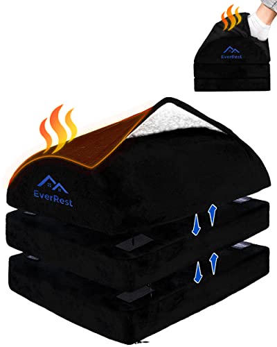 EverRest Foot Rest Under Desk for Office Use - Warmer Feet, 3 Adjustable Heights - Tall Ergonomic Footrest Stool for Gaming Chair, Computer - Leg Support for Work from Home - Black