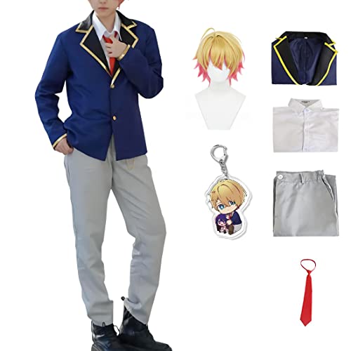 Tokisaki Oshi no Ko Cosplay Costume Ai Hoshino Dress Anime School Girls Uniform Halloween Carnival Costumes - X-Large - Aquamarine+wig