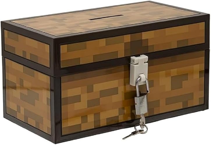 Paladone Minecraft Officially Licensed Chest Money Box, Kids Piggybank for Gaming Fans, Unbreakable Plastic Money Bank Gift
