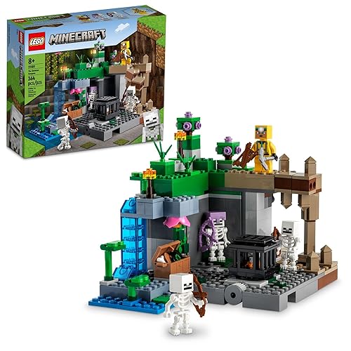 LEGO Minecraft The Skeleton Dungeon Building Toy Set, Halloween Minecraft Toy for Boys and Girls Ages 8 and Up, Toy for Kids with Mobs, Figures and 3 Buildable Biomes, 21189 - Multicolor