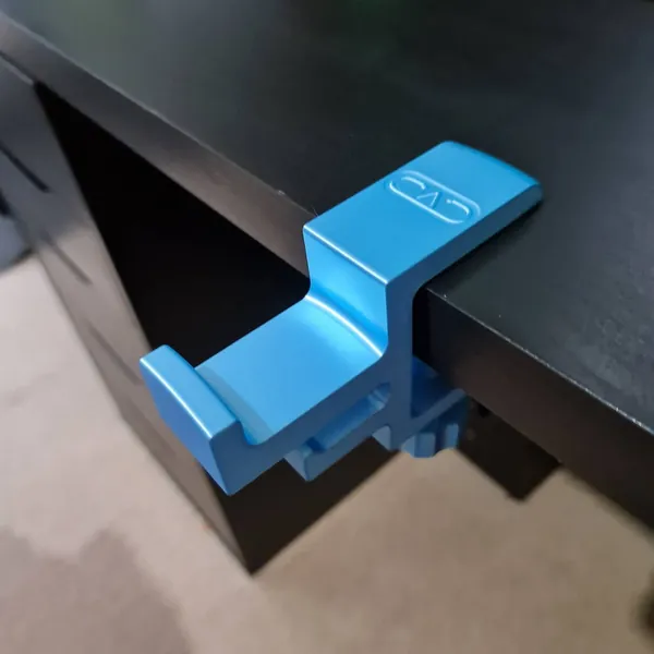 Headphone hook Stand Clamp for Desk & Shelf holder with cable hook for headphones or VR goggles