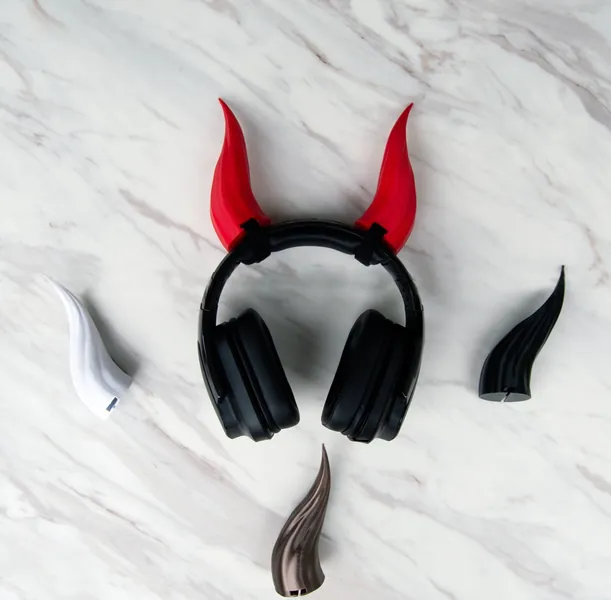 Demon Horns Attachment for Headset || Lightweight and Comfortable, Live Streaming Props, Devil Demon Satan Cosplay, Gaming Accessories