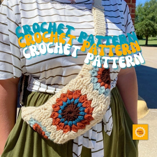 Sunny Daze Crossbody Crochet PATTERN PDF | Sunflower Crossbody, Bum Bag, Fanny Pack