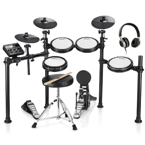 Donner DED-200 Electric Drum Sets, Electric Drum Kits with Quiet Mesh Drum Pads, 2 Cymbals w/Choke, 31 Kits and 450+ Sounds, Throne, Headphones, Sticks, USB MIDI, Melodics Lessons (5 Pads, 3 Cymbals) - DED-200 $539.99
