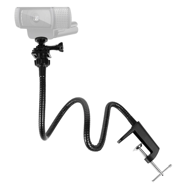 25-tums flexibel webbkamerastativ – lång arm klämma klämma klämma hållare stativ för Logitech Webcam C925e C922x C922 C930e C930 C920 C615, GoPro kameror
