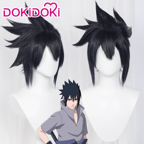 【Ready For Ship】DokiDoki Anime Ninjas Cosplay Uchiha Sasuke Cosplay Wig Short Black Wig | Uchiha Sasuke
