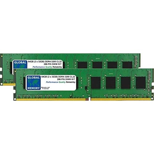 64GB (2 x 32GB) DDR4 3200MHz PC4-25600 288-PIN DIMM MINNE RAM KIT FÖR PC-DATORER/MOTORBOARDS