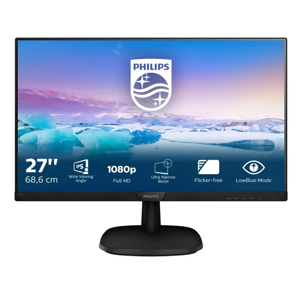 Philips 273V7QDAB/00 68 cm (27 tum) skärm (VGA, DVI, HDMI, 5 ms reaktionstid, 1920 x 1080, 60 Hz med högtalare) svart