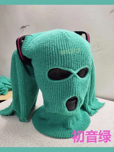 29.72US $ 10% OFF|Hatsunes Mikued Colorful Stage Cosplay Full Face Cover Ski Mask Your Green Onions Winter Women Men Cap Party Windproof Bonnet| |   - AliExpress