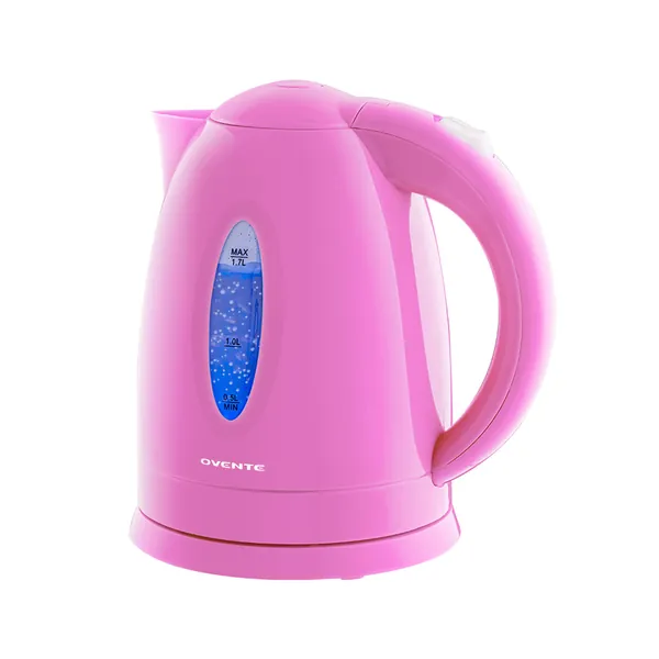 Ovente Electric Kettle 1.7 Liter Hot Water Boiler LED Light, 1100 Watt BPA-Free Portable Tea Maker Fast Heating Element with Auto Shut-Off and Boil Dry Protection, Brew Coffee  Beverage, Pink KP72P