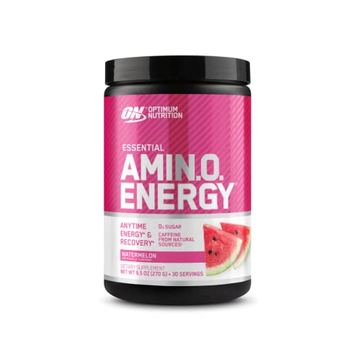 Optimum Nutrition Amino Energy - Pre Workout with Green Tea, BCAA, Amino Acids, Keto Friendly, Green Coffee Extract, Energy Powder - Watermelon, 30 Servings (Packaging May Vary) - Powder - Watermelon - 30 Servings (Pack of 1)