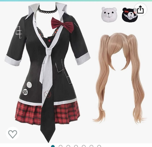 Nuoqi Junko Enoshima Cosplay Uniform Women's Anime School Girl Outfit Set Jacket Skirt Tie 