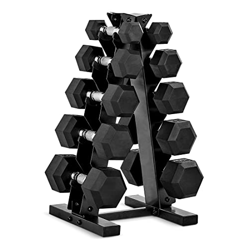 CAP Barbell Dumbbell Set with Rack | Multiple Options in 150lbs and 210lbs - 150bs Set - Chrome Handles