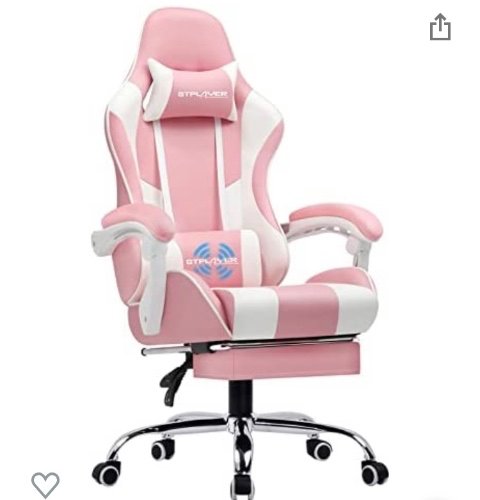 Amazon.com: GTPLAYER Gaming Chair, Computer Chair with Footrest and Lumbar Support, Height Adjustable Game Chair with 360°-Swivel Seat and Headrest and for Office or Gaming (Pink) : Home & Kitchen