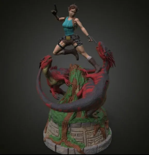 tomb raider figure/statue / Free Shipping / Hand Painted / 3D Print