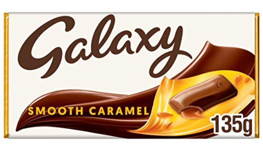 Galaxy Caramel Chocolate Block, Chocolate Gift, Milk Chocolate, Movie Night Snacks, 135g
