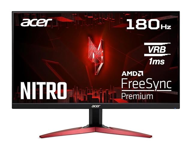 Acer Nitro KG241YS3 Gaming Monitor 23,8 Zoll (60 cm Bildschirm) Full HD, 180Hz, 1ms (VRB), 2xHDMI 2.0, DP 1.2, AMD FreeSync Premium, Schwarz - 23,8 Zoll - 180 Hz - Single