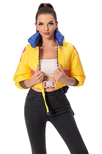eioaner Womens Killjoy Jacket Cosplay Costume Uniform Coat Outfits Halloween Suit with Bag - Yellow - XX-Large