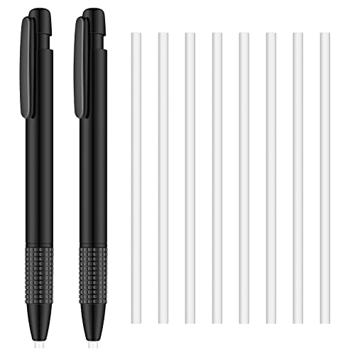 2 Packs Eraser and Refill, Round 3.8 mm Pen Style Eraser with Refill Mechanical Retractable Eraser Art Eraser for Artists Drawing Painting, Students Teacher Adult Children Office School Home - 2
