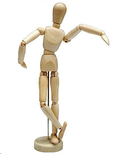 HSOMiD 12'' Artists Wooden Manikin Jointed Mannequin Perfect for Home Decoration/Drawing The Human Figure (A) - A
