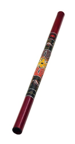 Didgeridoo, Bamboo, Red Design - Red