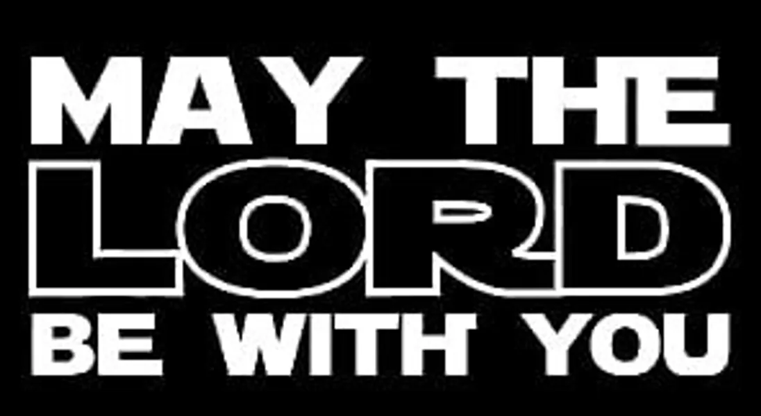 May The Lord Be with You Religious Decal Vinyl Sticker|Cars Trucks Vans Walls Laptop| White |5.5 x 2.5 in|LLI153 - 