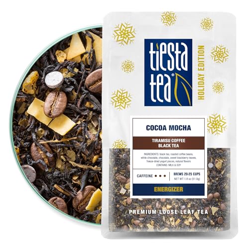 Tiesta Tea - Cocoa Mocha, Tiramisu Coffee Black Tea, Loose Leaf, Up to 25 Cups, Make Hot or Iced, Caffeinated, 1.8 Ounce Resealable Pouch - Cocoa Mocha - Pouch - 25 Cups