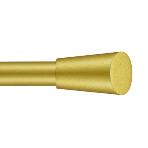 Vimayta 3/4 inch Curtain Rod with Bevel Finials, 36-72 inches Premium Metals Curtain Rod, Decorative Drapery Rod Window Treatment, Gold