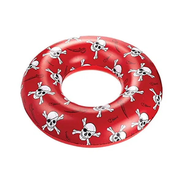 Playtek 41 inch Giant Pool Float Ring, Large Round Pirate Swim Tube, Durable Floats for Swimming on Beach, Pool, Water Sports - Pirate