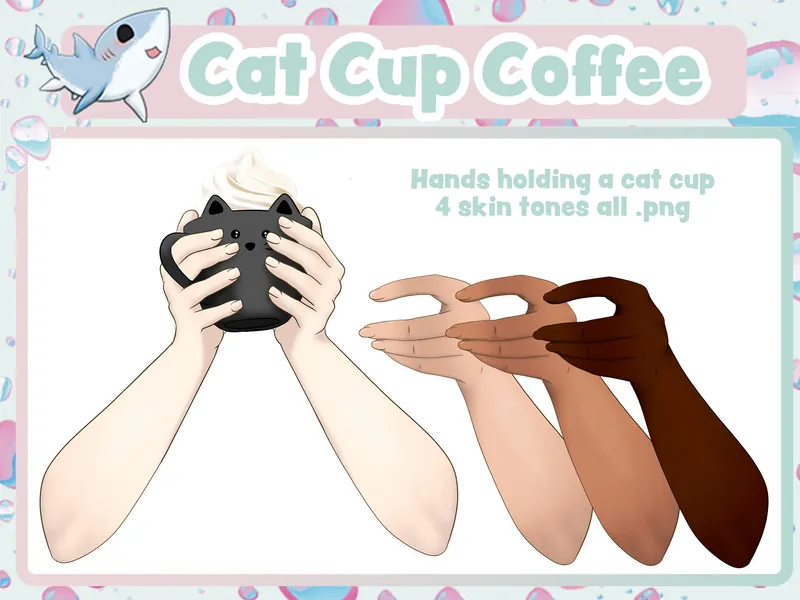 Black Cat Cup in Hands | V-tube Asset