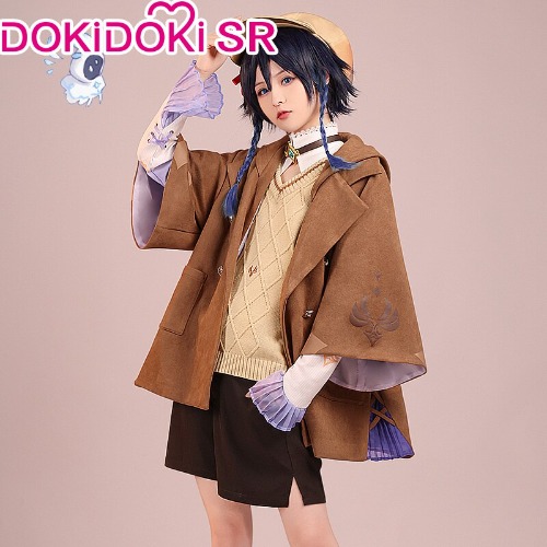 【Ready For Ship】DokiDoki-SR Game Genshin Impact Venti Cosplay Teenage Memories  Costume Nameless Bard Casual | Costume / M