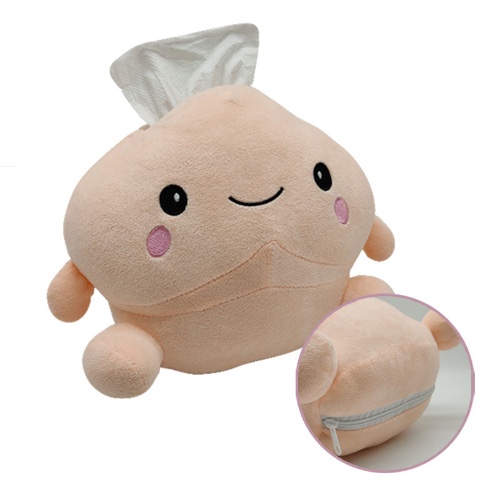 Soft Plush Penis Tissue Box - Beige