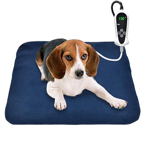 RIOGOO Pet Heating Pad, Electric Heating Pad for Dogs and Cats Indoor Warming Mat with Auto Power Off 45 x 45cm(UK) - 45 x 45 x 5 cm (L x W x H)