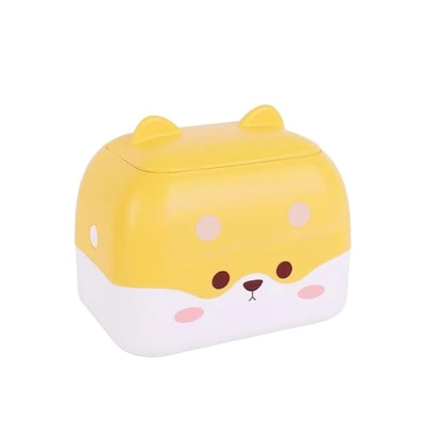 HAIAL Corgi Creative Desktop Mini Trash can Living Room with Cover Large-Capacity Office Press-Type Storage Trash can