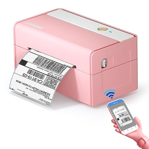 JADENS Bluetooth Thermal Label Printer -Wireless Shipping Label Printer for Small Business & Package, USPS, Etsy, Amazon, Compatible with iPhone, iPad, Mac, Windows, Android, 4x6, Label Maker, Pink - Pink