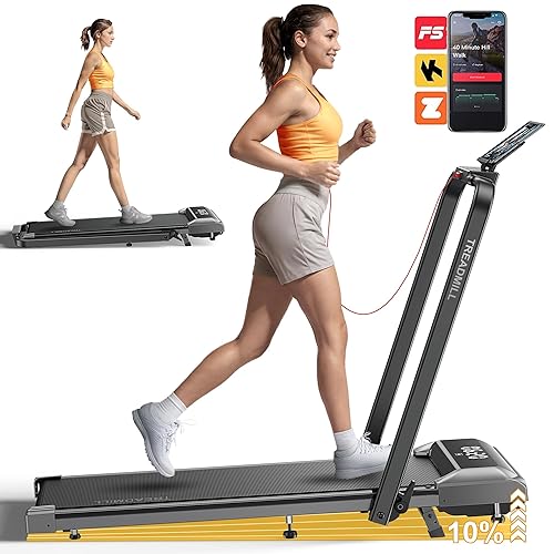 Acezoe Walking Pad Treadmill with Incline, 2 in 1 Foldable Treadmills for Home Small Office, 300lbs Portable Compact Under Desk Treadmill with App, Remote Control and LED Display - A-Silver