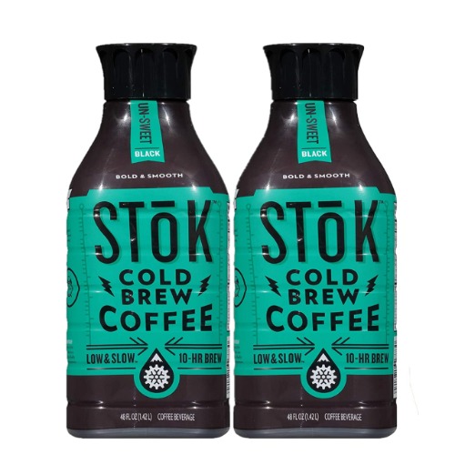 SToK Cold-Brew Iced Coffee, Unsweetened, 48 Ounce, 2 Count - Unsweetened 48 Fl Oz (Pack of 2)