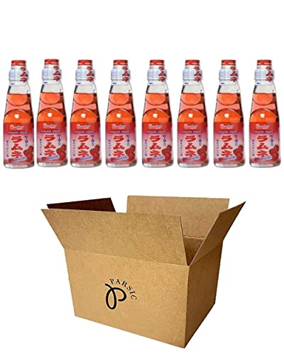 RAMUNE Japanese Soft Drink multi-pack, 8 Bottles, 6.76 Fluid Ounce (Strawberry) - Strawberry