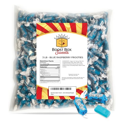 Blue Raspberry Frooties Individually Wrapped Bulk Chewy Tootsie Roll Candy (3 Pound) - 3 Pound