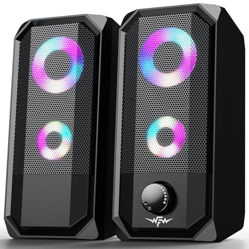 Fishcovers Computer Speakers for Desktop PC, FC03 USB Powered Gaming Speakers for Monitor and Laptop - Dual Box