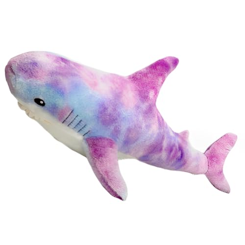 DongAi Plush Shark Toy Pillow, 100CM Giant Shark Plush Animal Toy Super Soft and Cute Pillow Children’s Boys and Girls Room Decoration Bedtime Gift (purple) - 39.4 inches - Purple