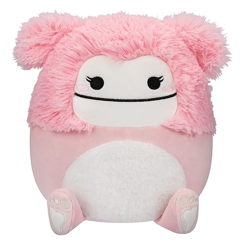 Squishmallows 8-Inch Brina Pink Bigfoot with Fuzzy Belly - Little Ultrasoft Official Kelly Toy Plush (SQCR02181) - Brina Pink Bigfoot