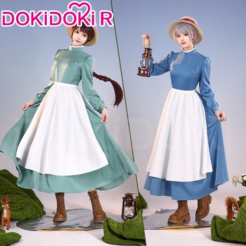【Size S-3XL】DokiDoki-R Movie Cosplay Costume Dress Blue Green | Blue Ver. / Costume Only M-PRESALE
