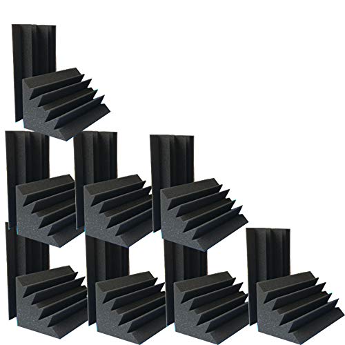 4.72"x4.72"x9.6" Sale Acoustic Foam 16 PCS in Black Bass trap Soundproof foam - 