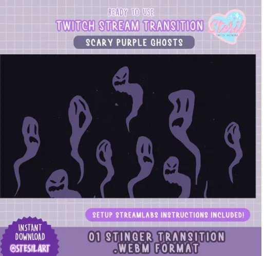 Twitch Stinger Transition / Scary purple ghosts