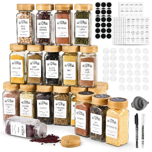 Spice Jars with labels 